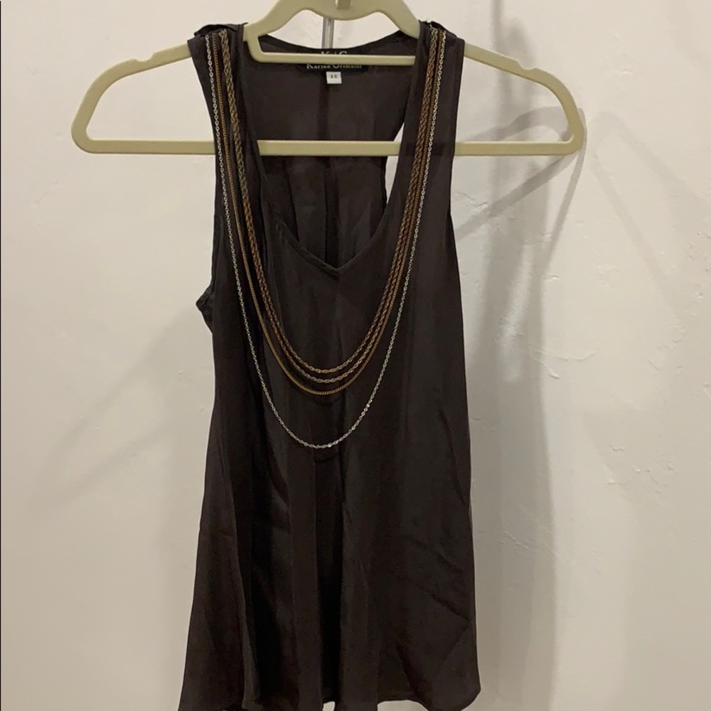 Karina Grimaldi Silk racerback top size xs.